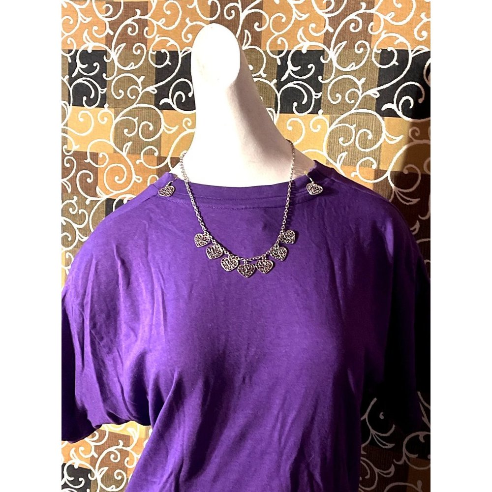 Tree of Life Design in Heart Charms Matching Earrings & Necklace Set Silver-Tone